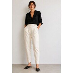 Vintage 1994 Yohji Yamamoto Ivory 100% Linen Pleated Pants M